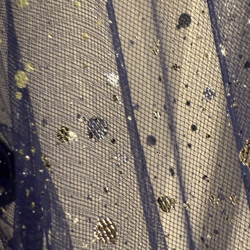 Women’s Shiny Mesh Lantern Sleeve Dress. - Picture 12 of 12